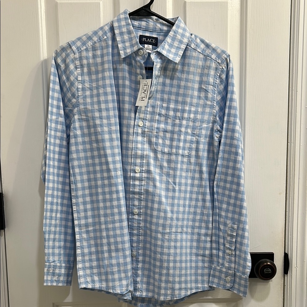 The Children's Place Blue and White Casual Button Down Shirt